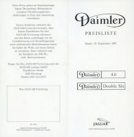 Daimler pricelist 9.1991