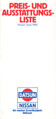 Datsun Preisliste 6.1982