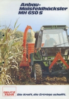Deutz-Fahr MH 650 S Anbau-Maifeldhäcksler Prospekt 1980er Jahre