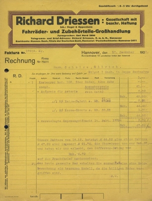 Richard Driessen, Hannover Rechnung 1928