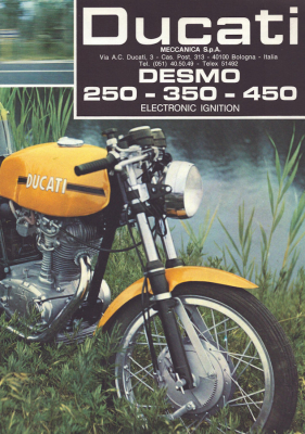 Ducati 250 350 450 Desmo Prospekt ca. 1975