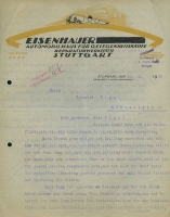 Eisenhauer Automobilhaus Brief 1922
