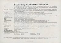 Express Radex 175 Prospekt 1950er Jahre