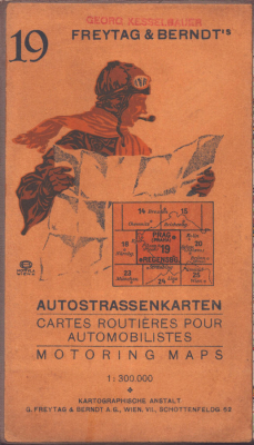 Freytag & Berndt`s Autokarten 19 Prag / Regensburg 1930er Jahre