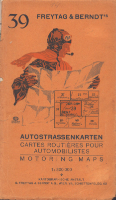 Freytag & Berndt`s Autokarten 39 Zürich 1930er Jahre