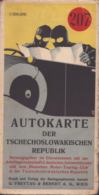 Freytag & Berndt Autokarte 207 Ostrava 1930er Jahre