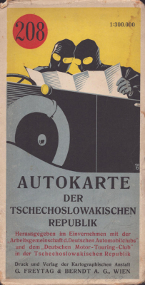Freytag & Berndt Autokarte 208 Zilina 1930er Jahre