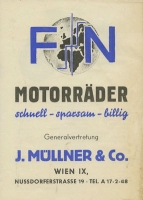 FN 350 / 450 ccm Prospekt ca. 1956