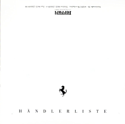 Ferrari Händlerliste Deutschland ca. 1995
