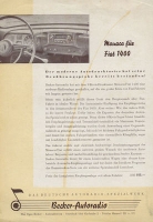 Fiat 1400 with Becker Monaco Autoradio brochure 1950s