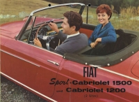 Fiat 1200 + 1500 Cabriolet Prospekt ca. 1960