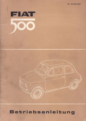 Fiat 500 Typ 110 F Bedienungsanleitung 11.1967