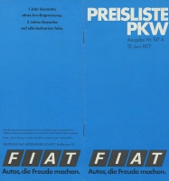 Fiat Preisliste 6.1977