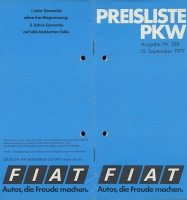 Fiat Preisliste 9.1977