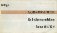 Ford 17 20 M Taunomatic owner`s manual 10.1966