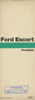 Ford Escort pricelist 8.1968