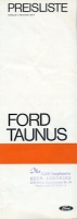 Ford Taunus Preisliste 12.1970