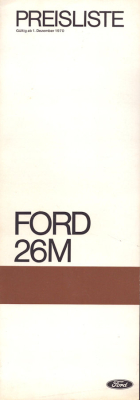 Ford 26 M Preisliste 12.1970