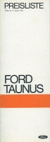 Ford Taunus Preisliste 2.1972