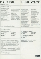 Ford Granada Pricelist 2.1974