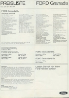 Ford Granada Pricelist 3.1974