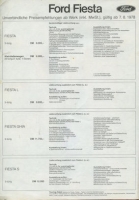 Ford Fiesta pricelist 8.1978