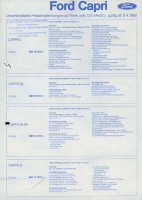 Ford Capri III Preisliste 4.1980