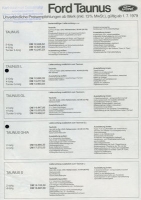 Ford Taunus pricelist 7.1979