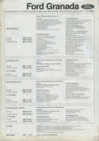 Ford Granada Preisliste 9.1980