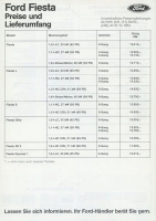 Ford Fiesta pricelist 10.1984