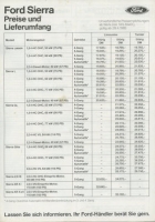 Ford Sierra Pricelist 4.1985