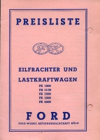 Ford FK Preisliste 1.1959