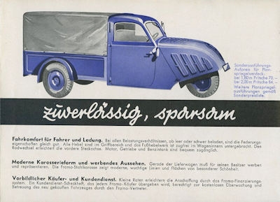 Preview: Framo Typ Dresden D 200 / Essen Typ D 500 Prospekt ca. 1939