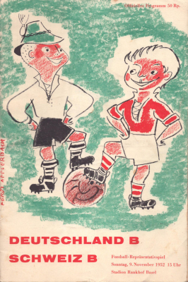 Programm Fußball Schweiz B – Deutschland B 9.11.1952