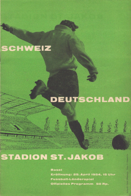 Programm Fußball Schweiz - Deutschland 25.4.1954