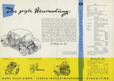 Preview: Glas Goggomobil 200 ccm Prospekt ca. 1957