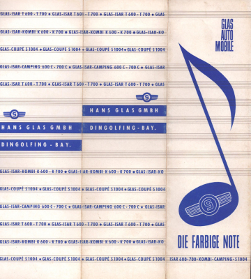 Glas S 1004, T 600/700 und Isar Kombi Farben 1963