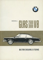 BMW Glas 2600 3000 V 8 owner`s manual 1967/68