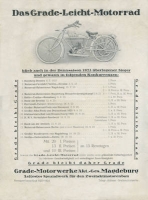 Grade Leichtmotorrad Sporterfolge Prospekt 1923