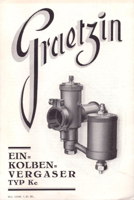 Graetzin Einkolben Vergaser Typ Kc 1.1930