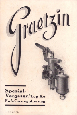 Graetzin Spezial Vergaser Typ Kc Fuß-Regulierung 1.1930