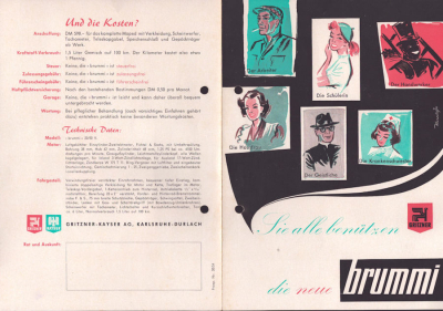 Gritzner Brummi Moped Prospekt 1954