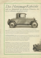 Preview: Hanomag 750 ccm 16 PS Prospekt ca. 1929
