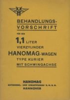 Hanomag Kurier 1100 Bedienungsanleitung 4.1934