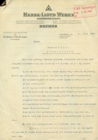 Hansa-Lloyd letter 1929