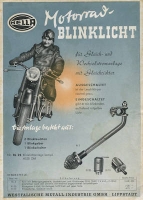 Hella Motorcycle flashing light brochure 1950s