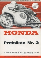 Honda Preisliste Nr. 2 1963