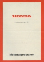 Honda pricelist 1.4.1974