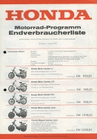 Honda Preisliste 1.1.1977