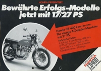 Honda CB 400 Four-in-one, CJ 250 T + XL 250 brochure ca. 1977